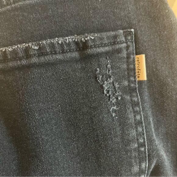 Retrofete Button Fly Distressed Raw Hem Black Denim Jeans Size 31, NWT - Picture 12 of 12